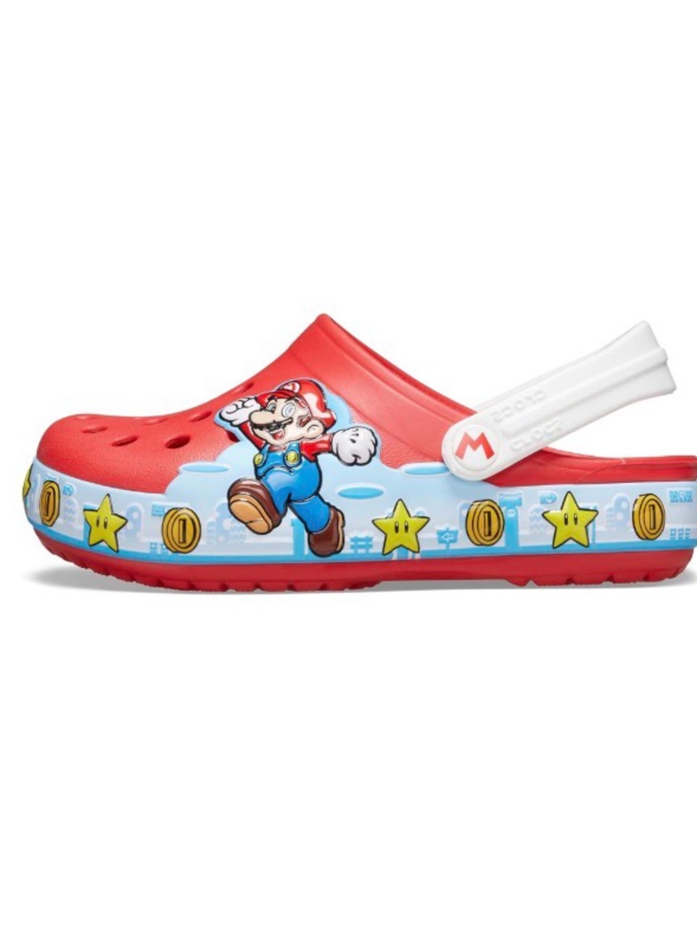 🩵 CROCS Kids Super Mario Light-up Clog with White Strap and Side Graphics